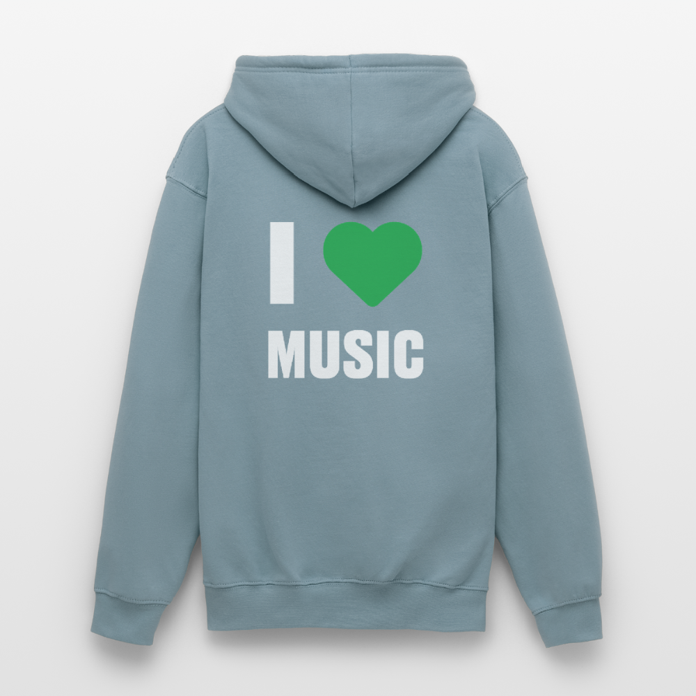 Badenstock - I love music - Unisex Hoodie - stonewash blue