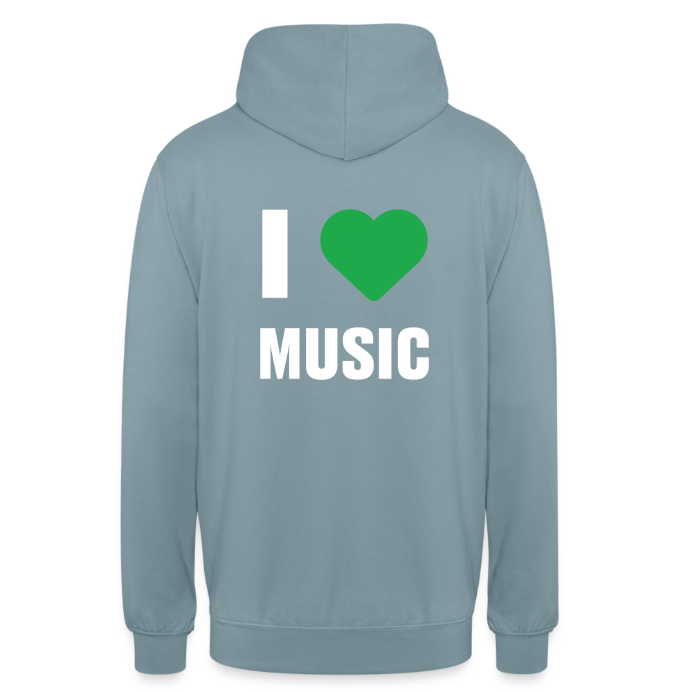 Badenstock - I love music - Unisex Hoodie - stonewash blue