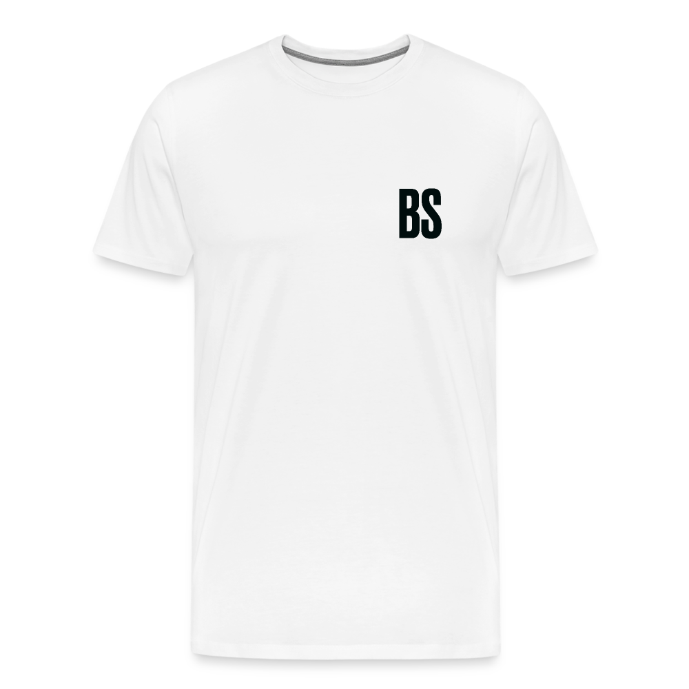 BS logo front + Badenstock logo Back Men's Premium White T-Shirt - white