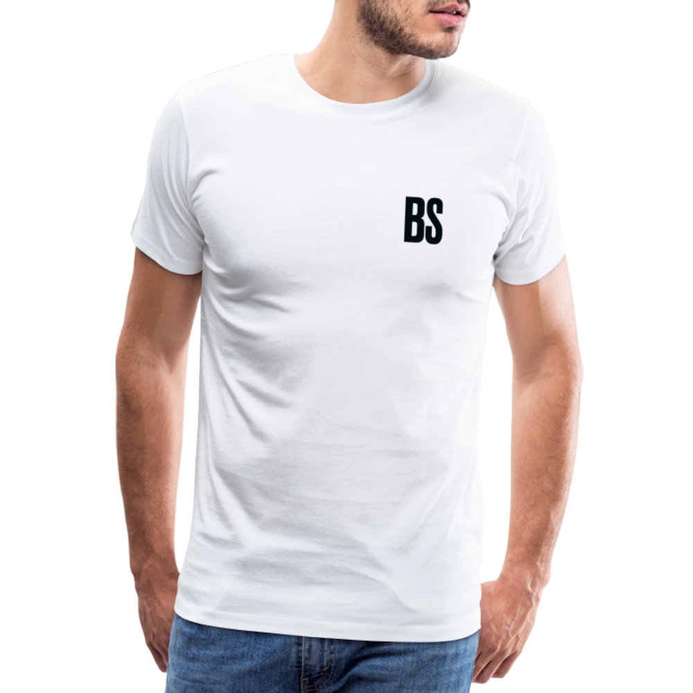 BS logo front + Badenstock logo Back Men's Premium White T-Shirt - white