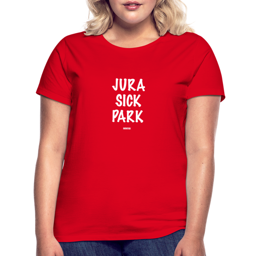 Dino Saurus Jurasick Park Women's T-Shirt - red