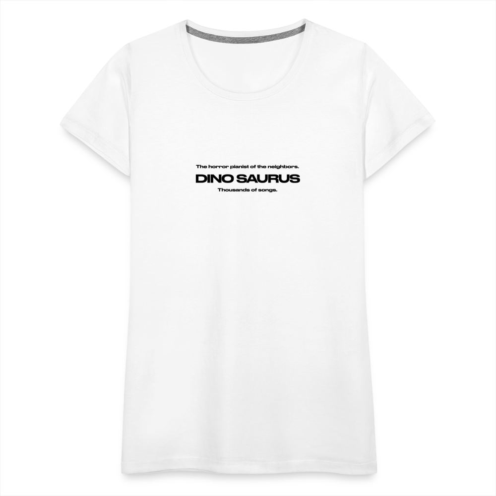 Dino Saurus Horror Women’s Premium White T-Shirt - white
