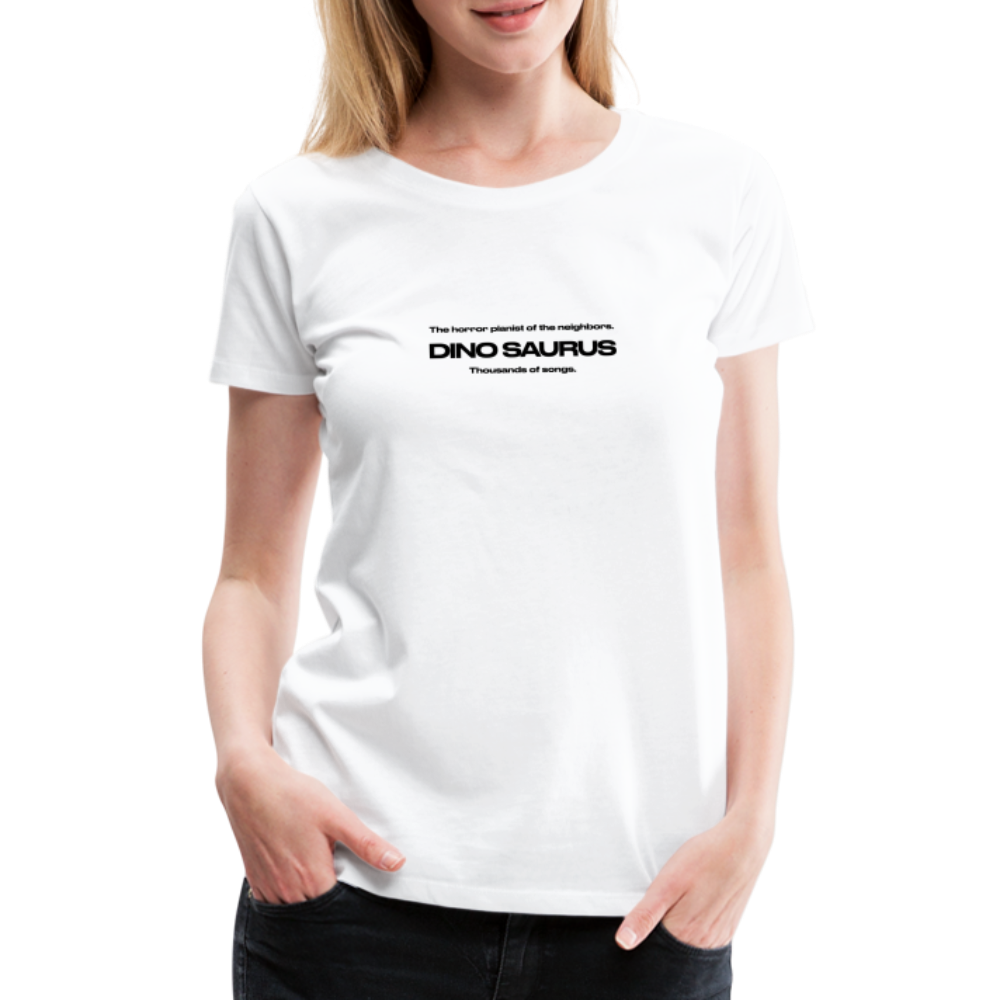 Dino Saurus Horror Women’s Premium White T-Shirt - white