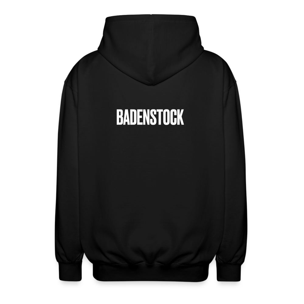 BS front + Badenstock Back Unisex Hooded Jacket - black