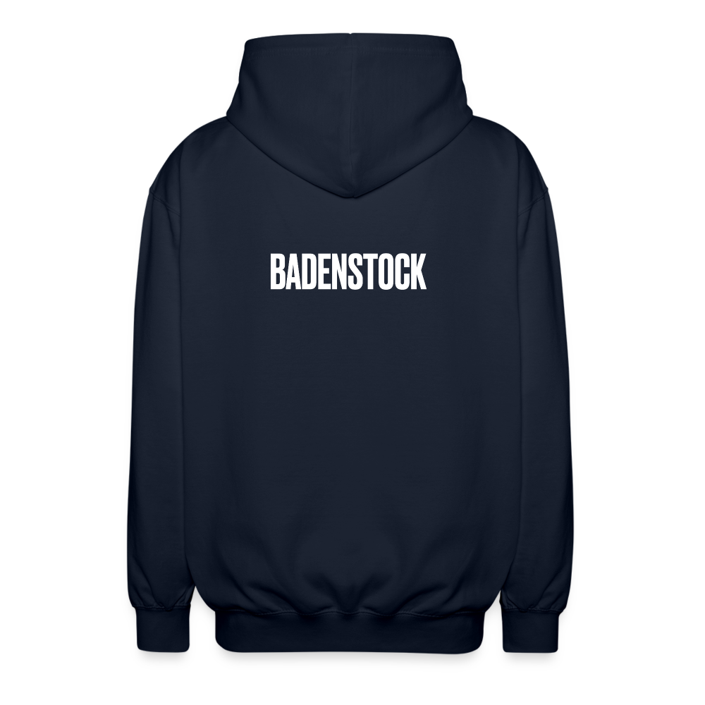 BS front + Badenstock Back Unisex Hooded Jacket - navy