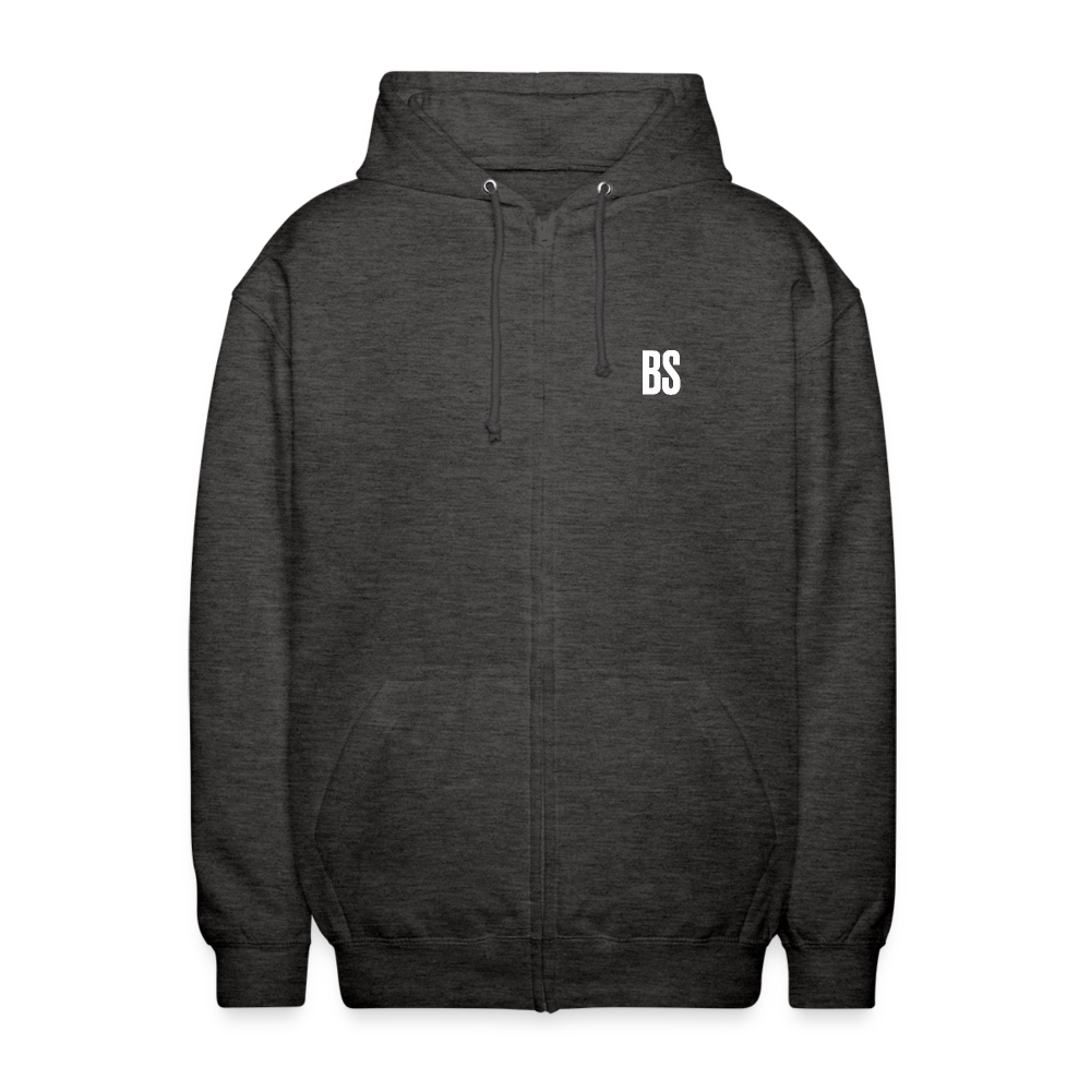 BS front + Badenstock Back Unisex Hooded Jacket - charcoal grey