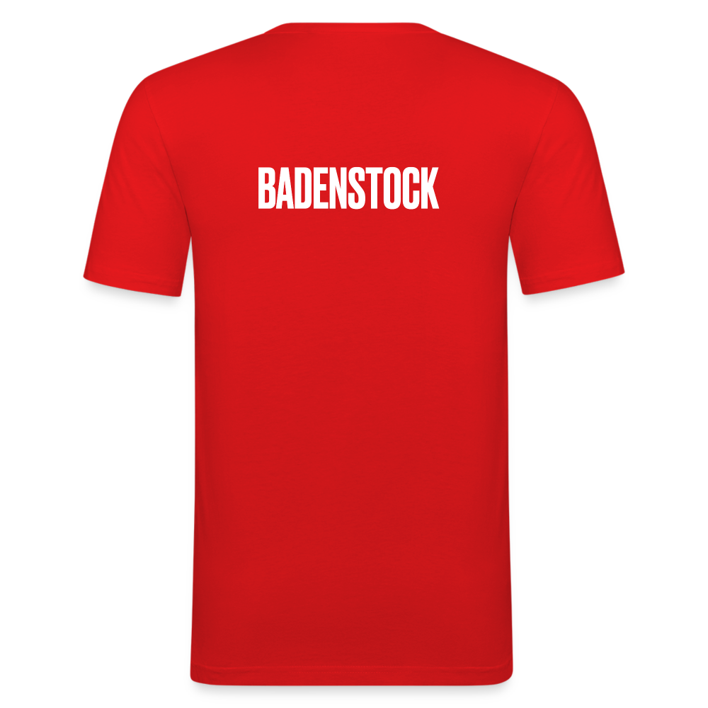 BS front & Badenstock Back Men's Slim Fit T-Shirt - red