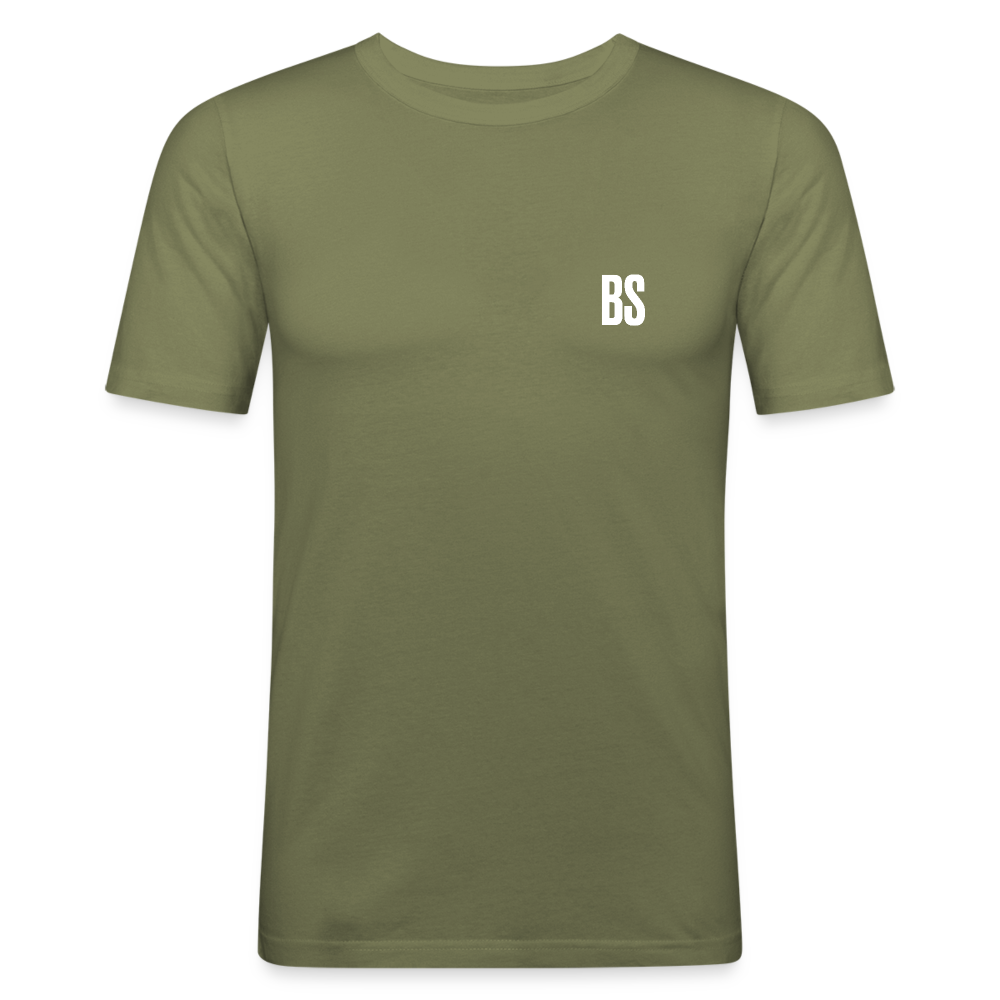 BS front & Badenstock Back Men's Slim Fit T-Shirt - khaki green