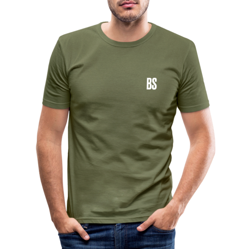 BS front & Badenstock Back Men's Slim Fit T-Shirt - khaki green
