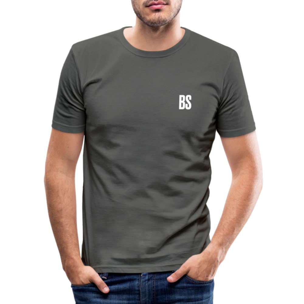 BS front & Badenstock Back Men's Slim Fit T-Shirt - graphite grey
