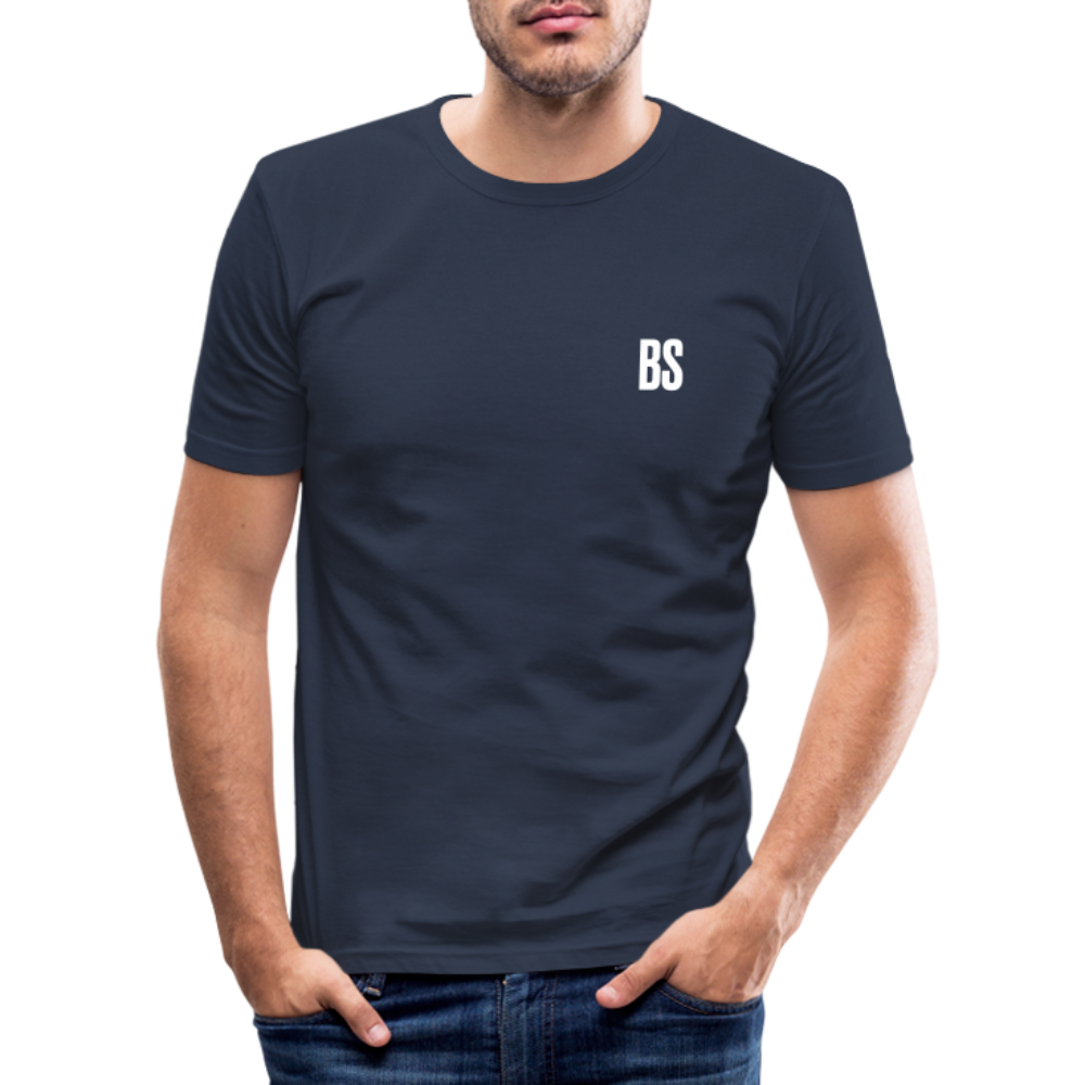 BS front & Badenstock Back Men's Slim Fit T-Shirt - navy