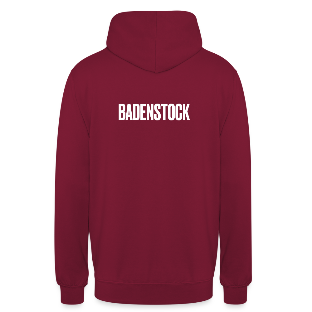 BS front + Badenstock Back Unisex Hoodie - bordeaux