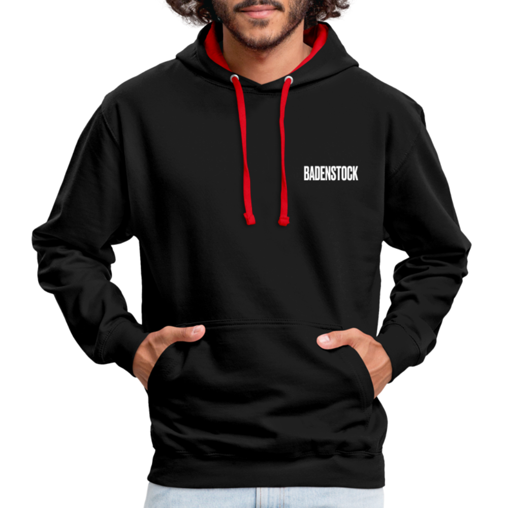 Badenstock Contrast Colour Hoodie (unisex) - black/red