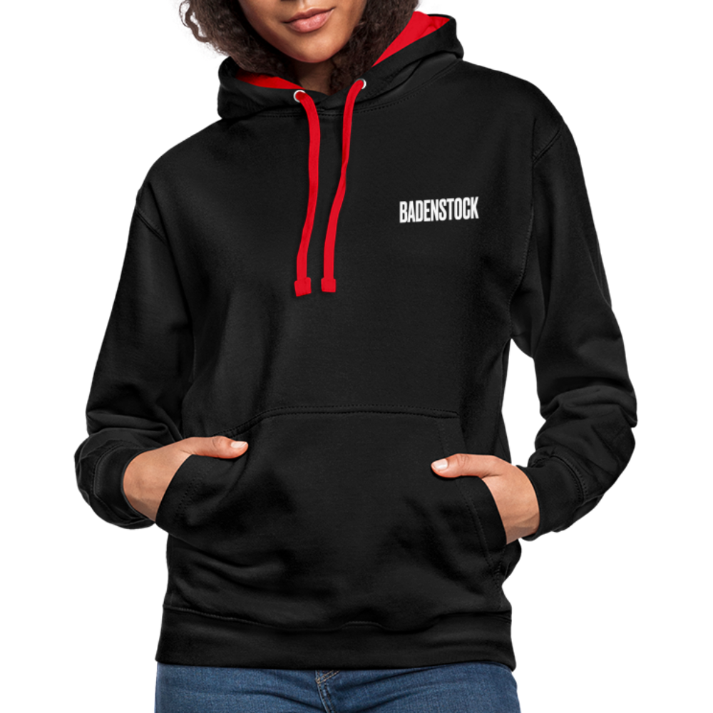 Badenstock Contrast Colour Hoodie (unisex) - black/red