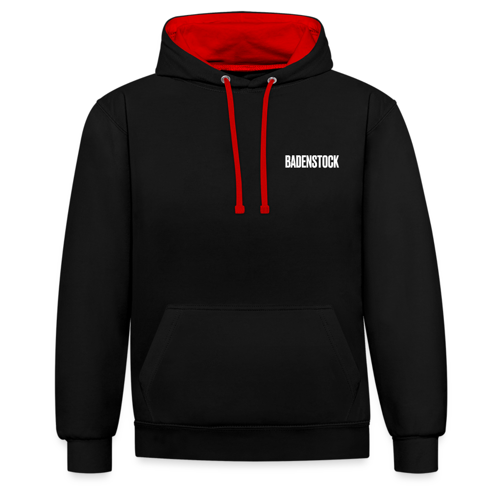 Badenstock Contrast Colour Hoodie (unisex) - black/red