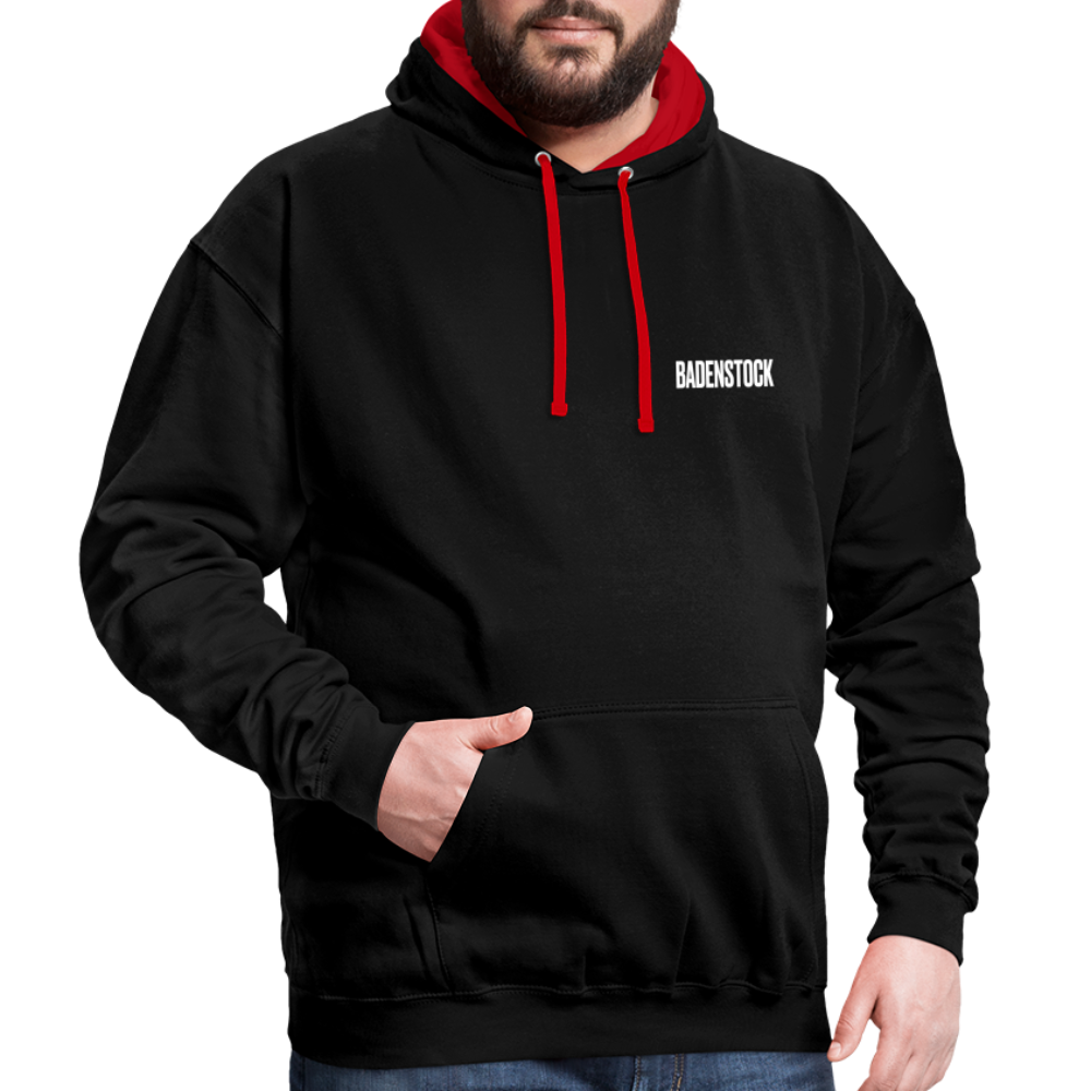 Badenstock Contrast Colour Hoodie (unisex) - black/red