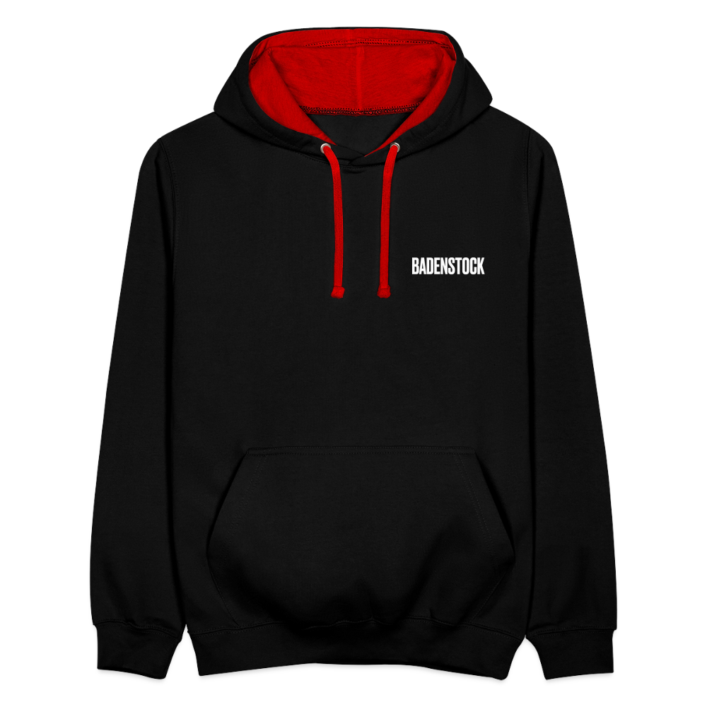 Badenstock Contrast Colour Hoodie (unisex) - black/red