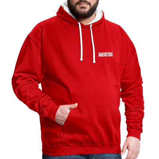 Badenstock Contrast Colour Hoodie (unisex) - red/white