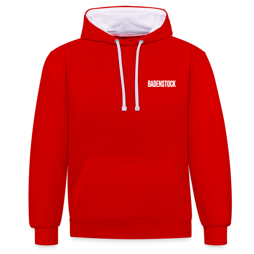 Badenstock Contrast Colour Hoodie (unisex) - red/white