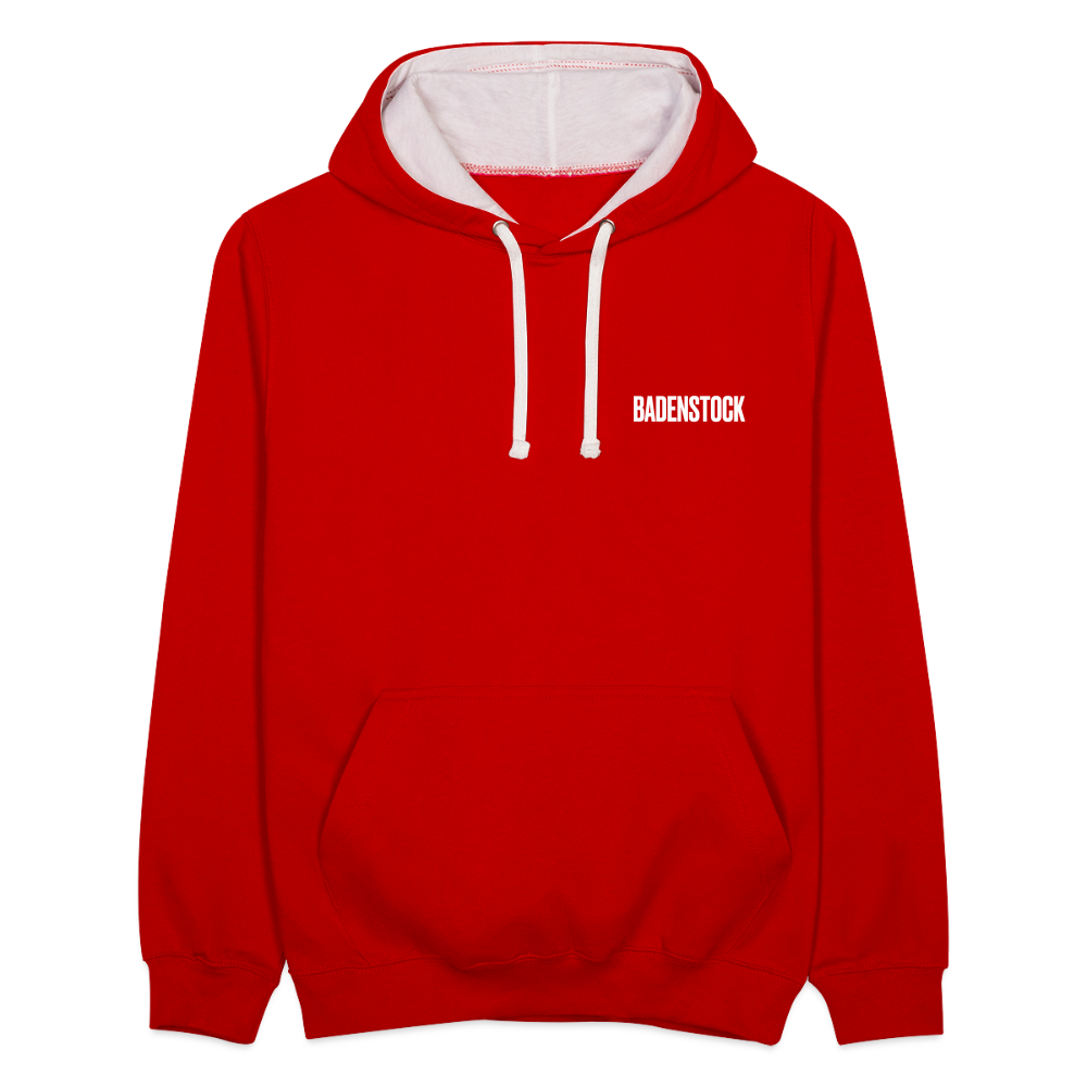 Badenstock Contrast Colour Hoodie (unisex) - red/white