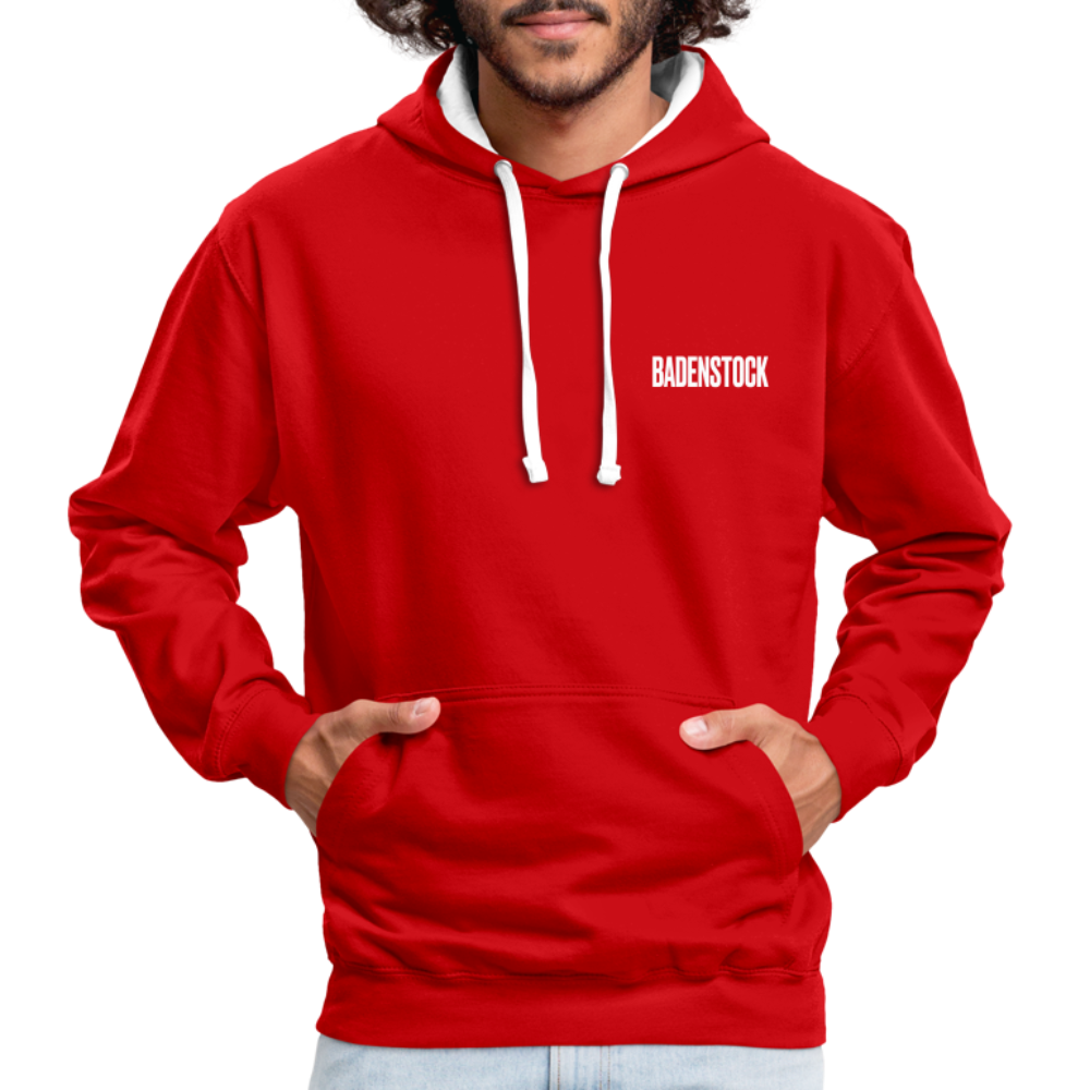 Badenstock Contrast Colour Hoodie (unisex) - red/white