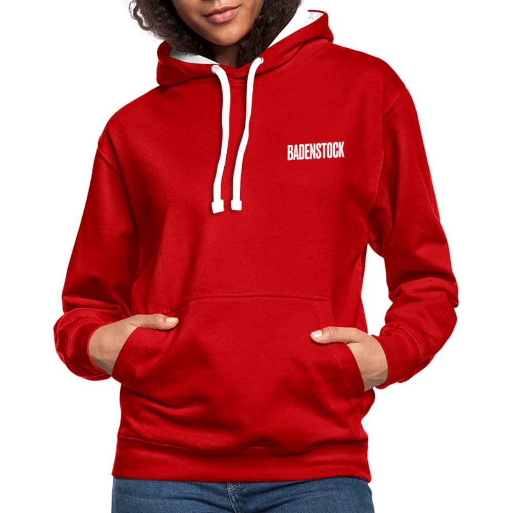 Badenstock Contrast Colour Hoodie (unisex) - red/white