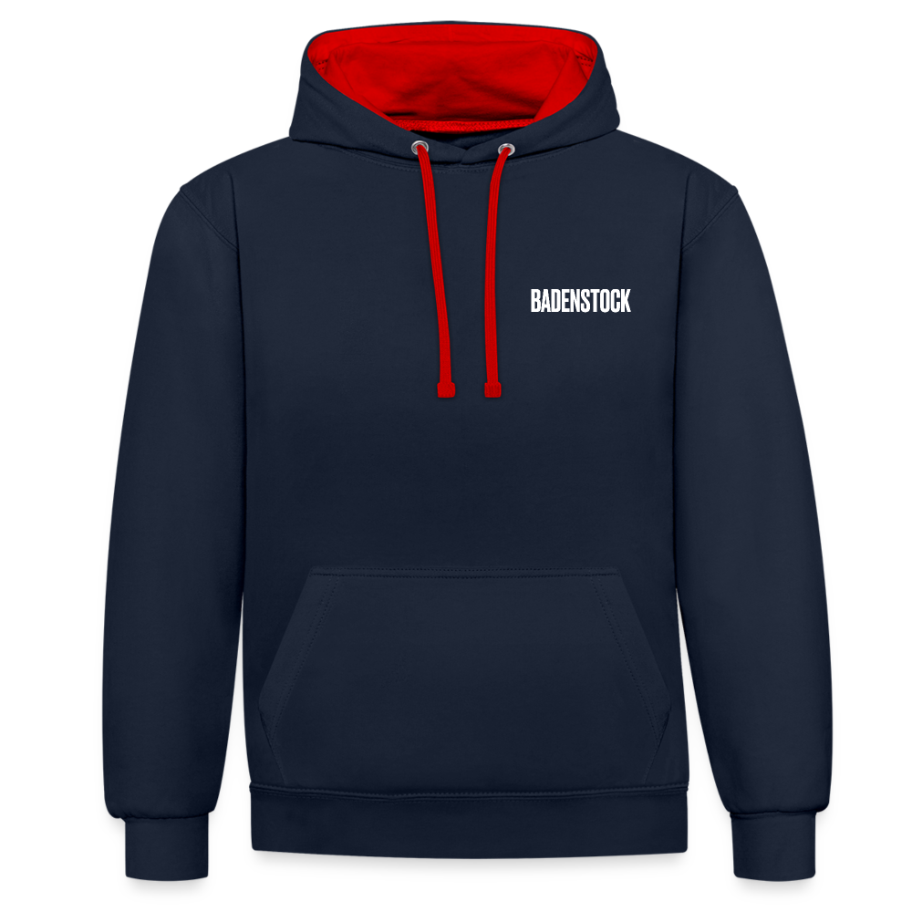 Badenstock Contrast Colour Hoodie (unisex) - navy/red