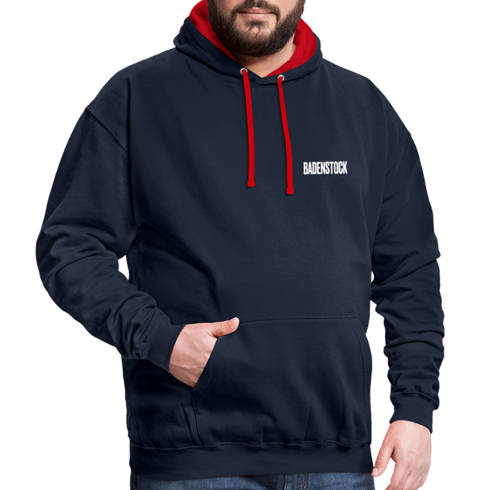 Badenstock Contrast Colour Hoodie (unisex) - navy/red