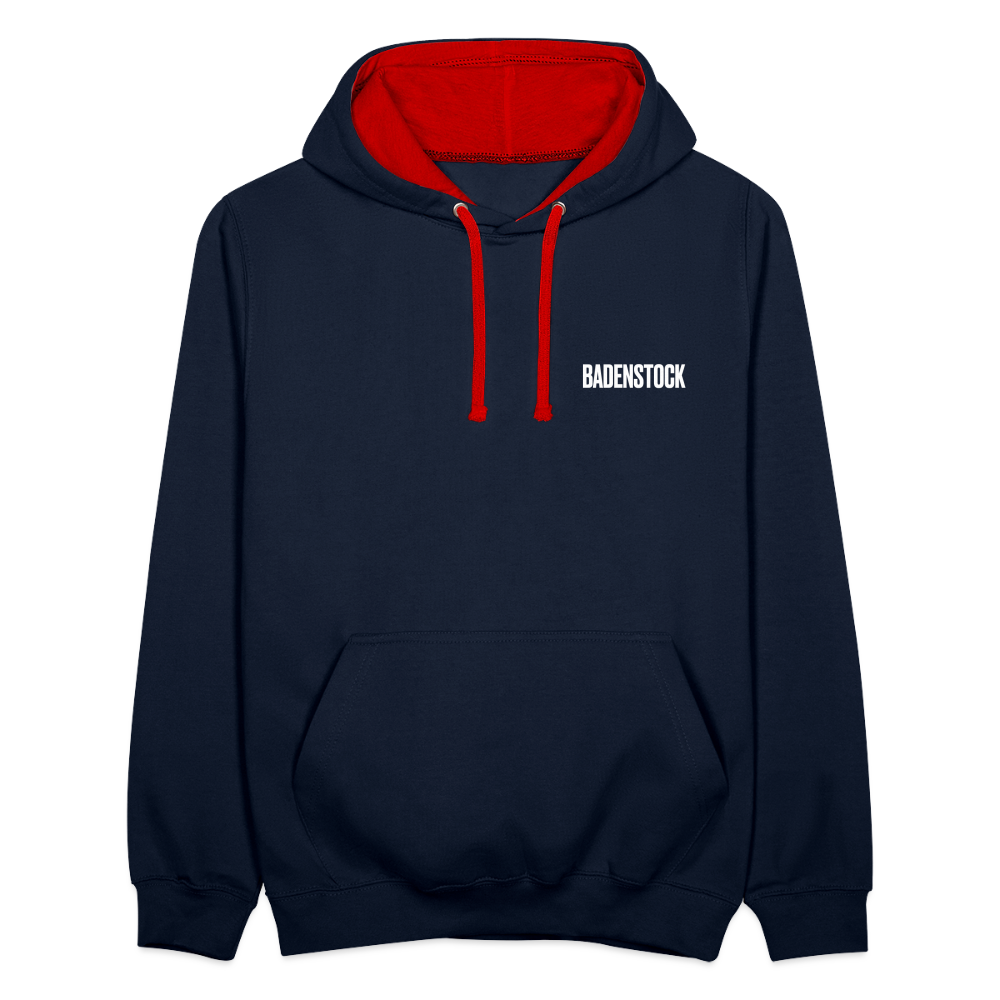 Badenstock Contrast Colour Hoodie (unisex) - navy/red