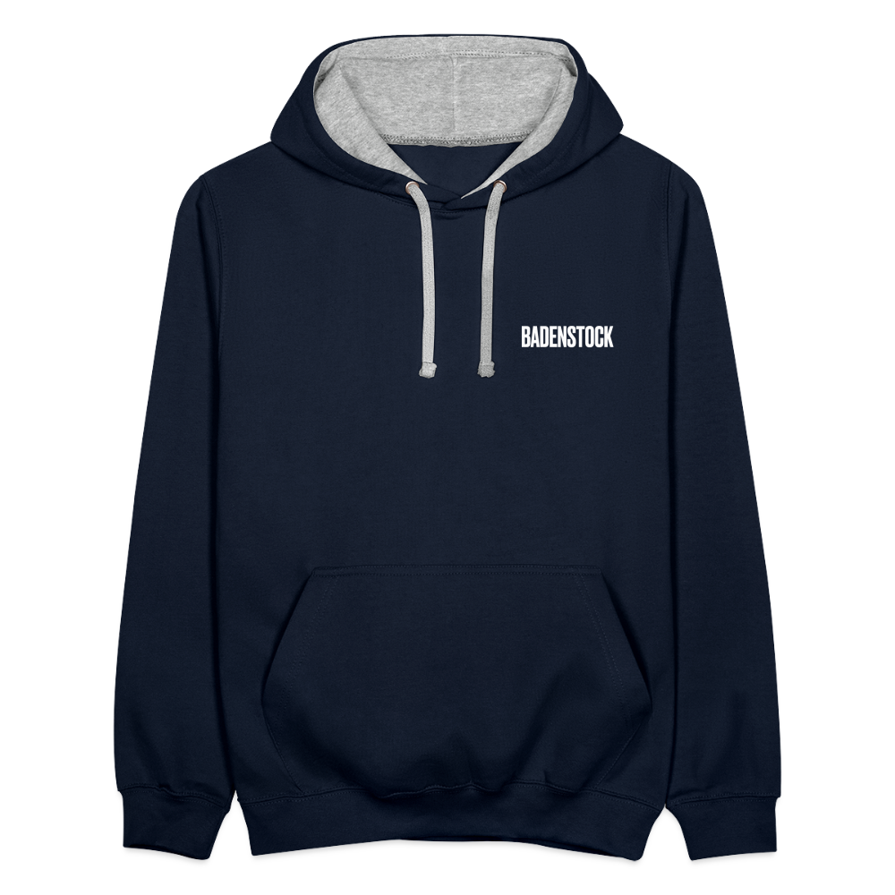 Badenstock Contrast Colour Hoodie (unisex) - navy/heather grey