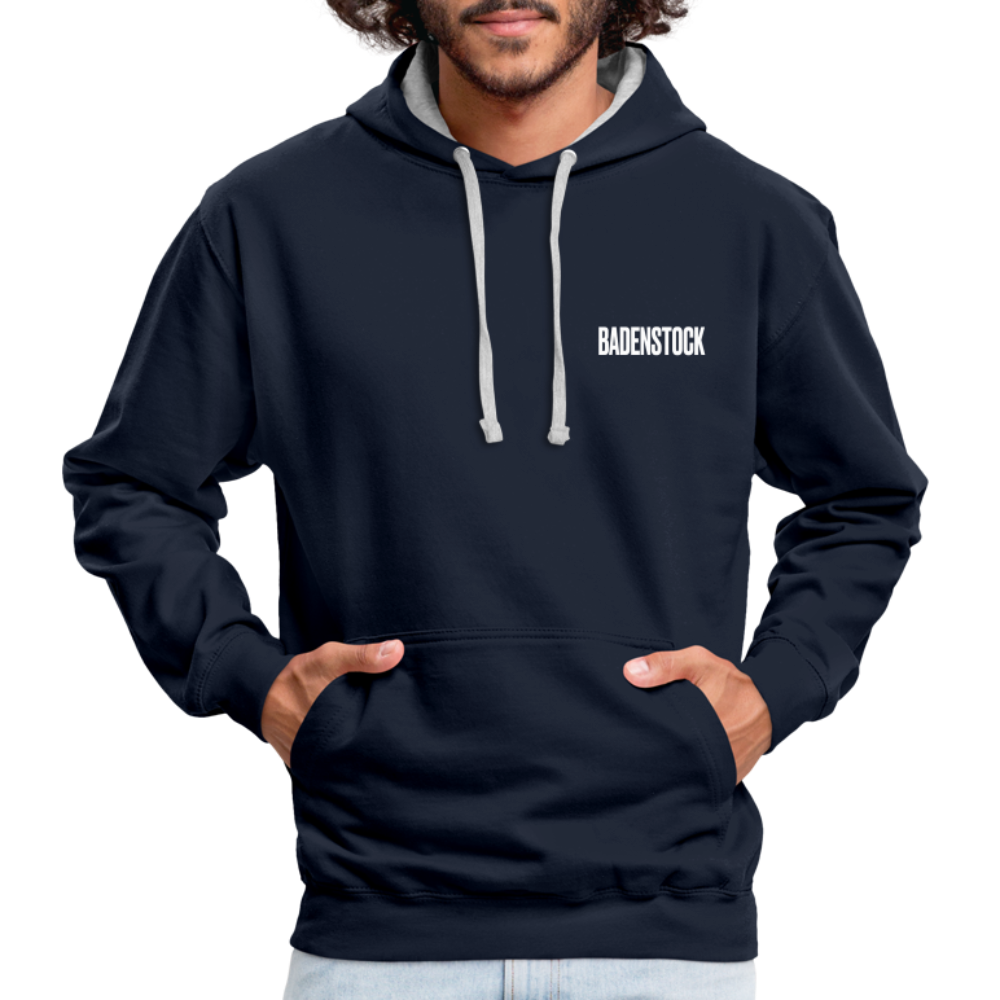 Badenstock Contrast Colour Hoodie (unisex) - navy/heather grey