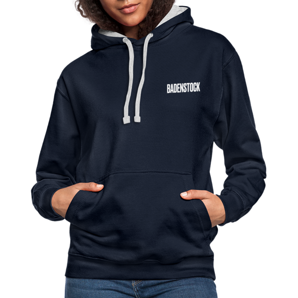 Badenstock Contrast Colour Hoodie (unisex) - navy/heather grey