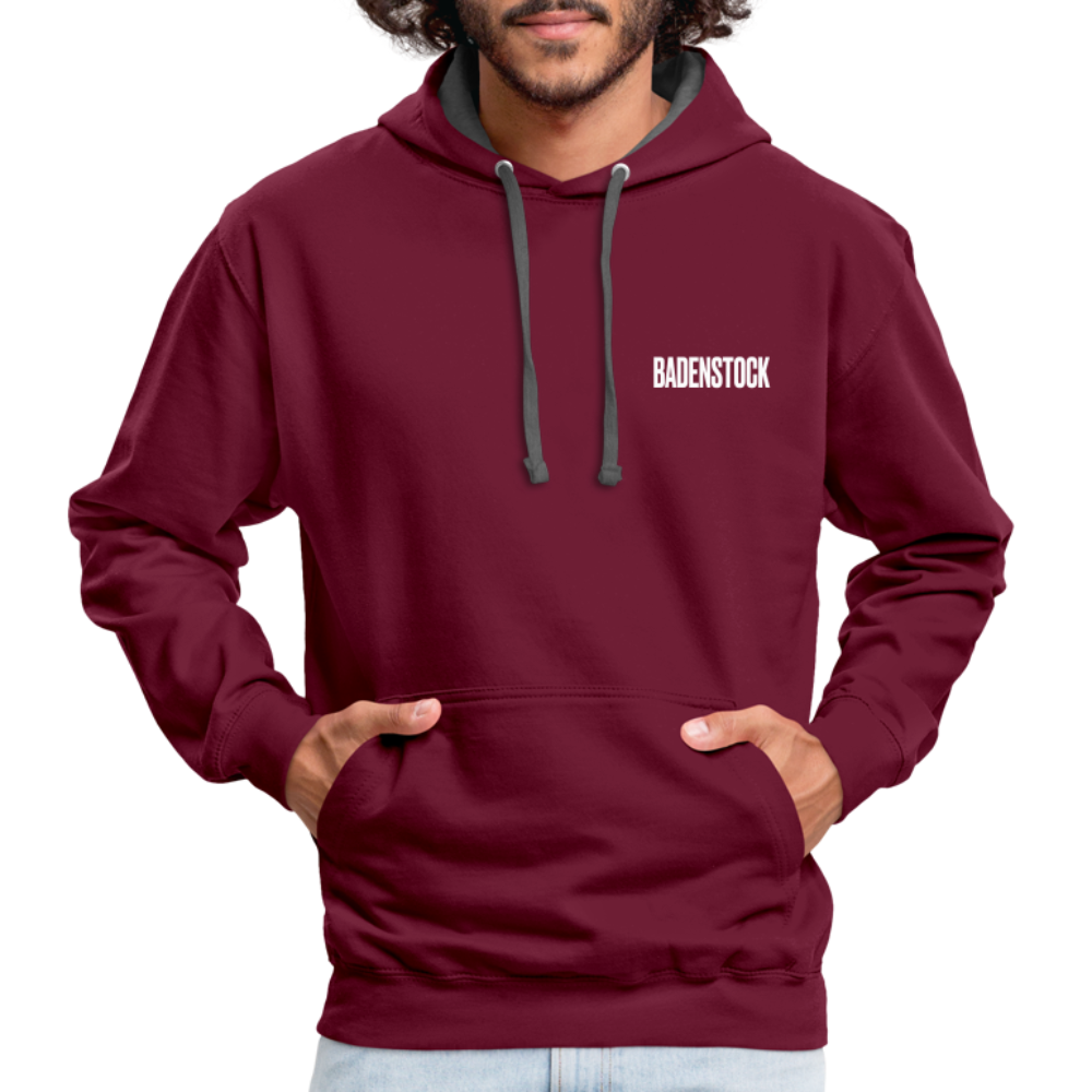 Badenstock Contrast Colour Hoodie (unisex) - burgundy/charcoal