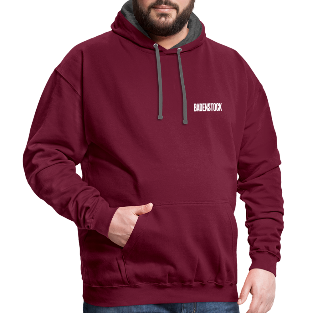 Badenstock Contrast Colour Hoodie (unisex) - burgundy/charcoal