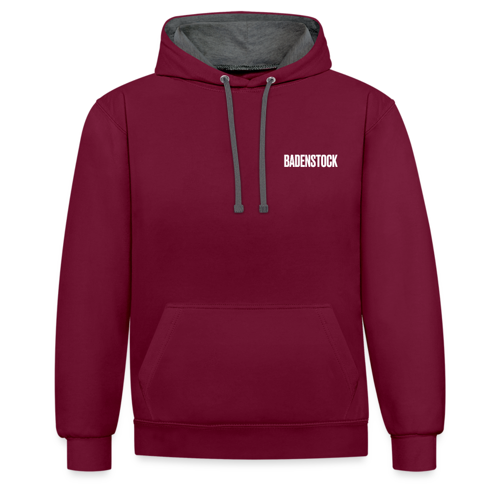 Badenstock Contrast Colour Hoodie (unisex) - burgundy/charcoal