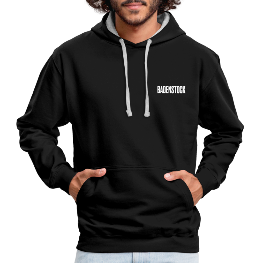 Badenstock Contrast Colour Hoodie (unisex) - black/heather grey