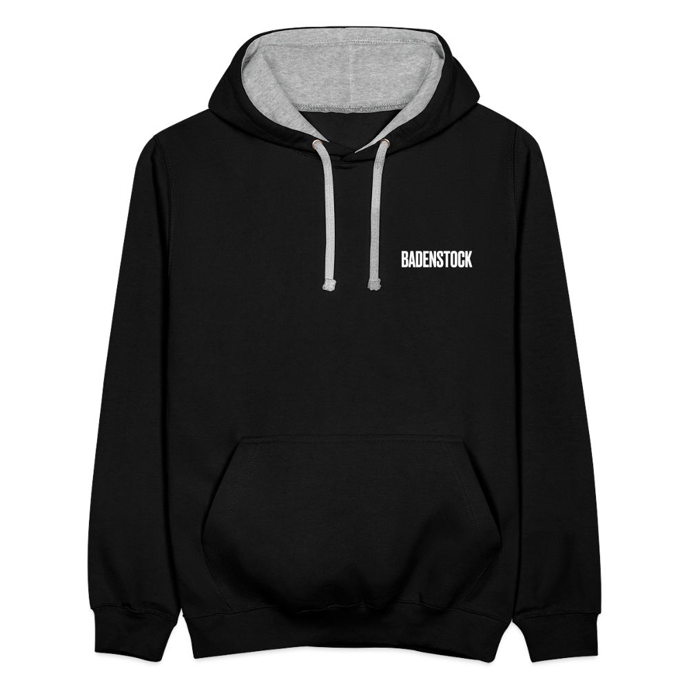 Badenstock Contrast Colour Hoodie (unisex) - black/heather grey