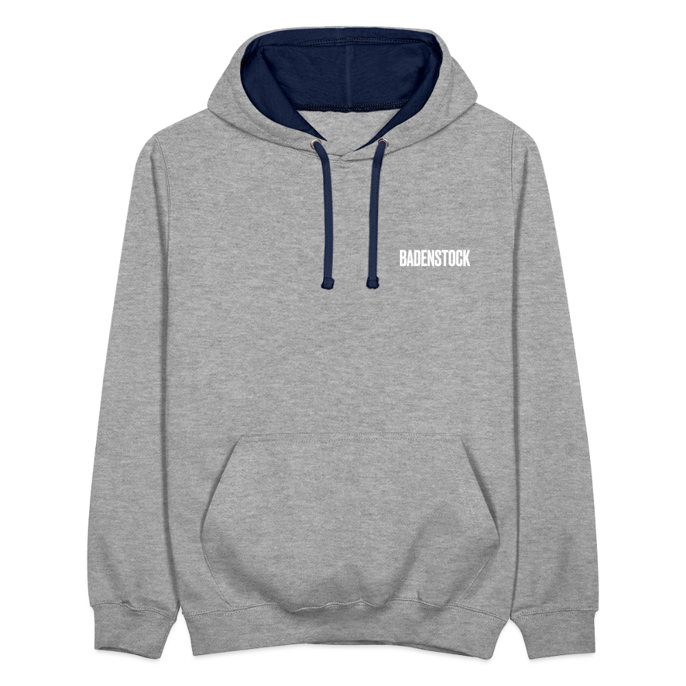 Badenstock Contrast Colour Hoodie (unisex) - heather grey/navy