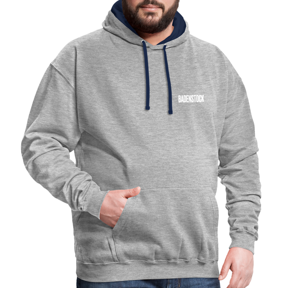 Badenstock Contrast Colour Hoodie (unisex) - heather grey/navy