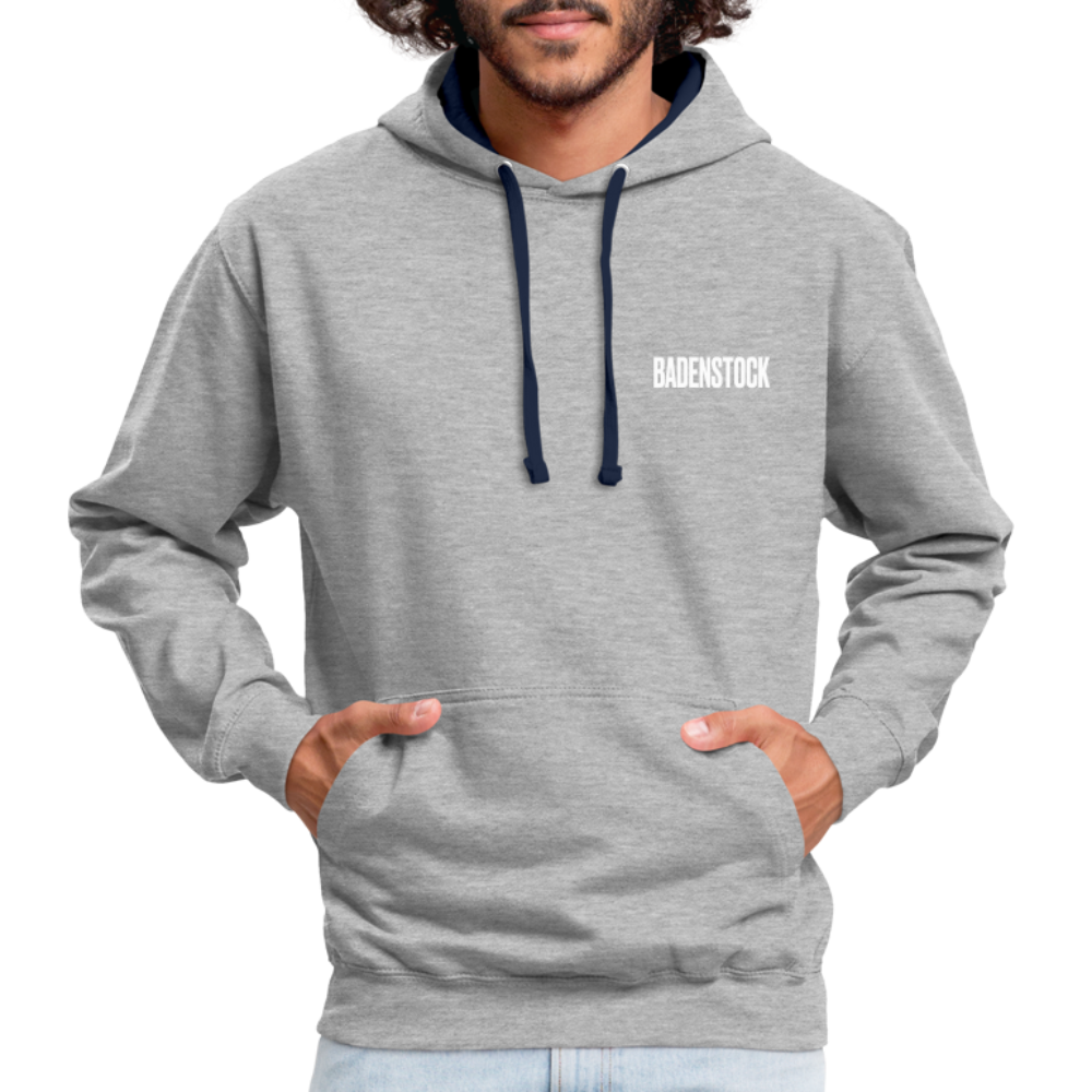 Badenstock Contrast Colour Hoodie (unisex) - heather grey/navy