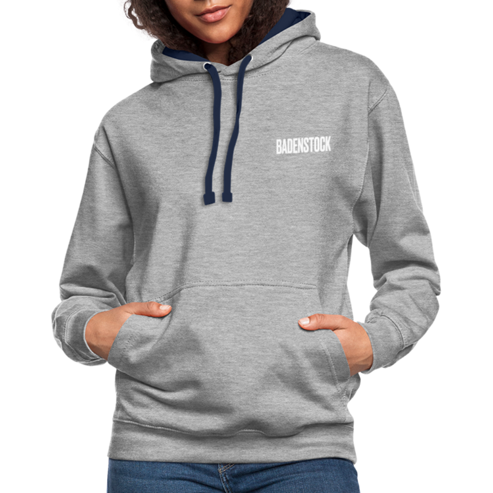 Badenstock Contrast Colour Hoodie (unisex) - heather grey/navy