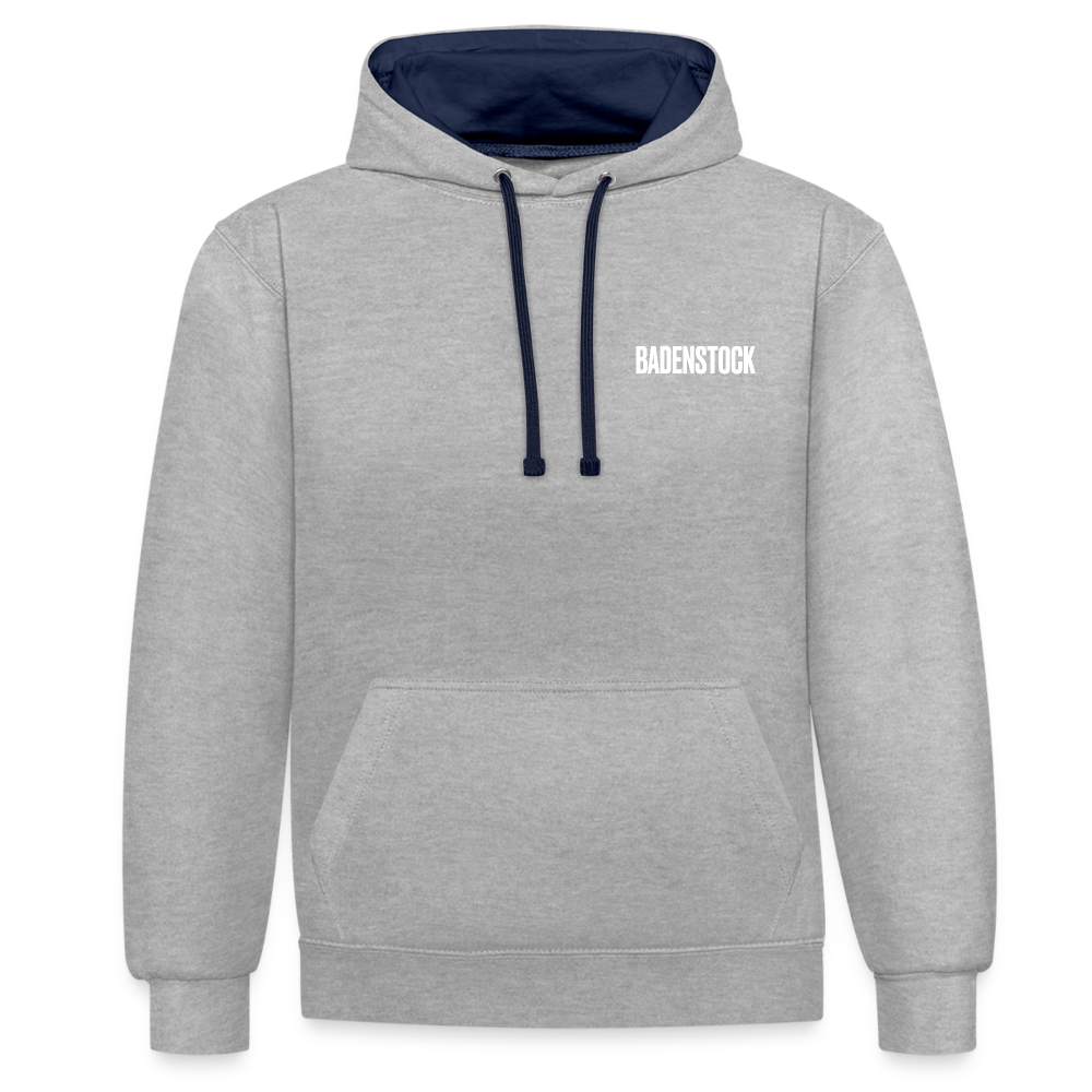 Badenstock Contrast Colour Hoodie (unisex) - heather grey/navy