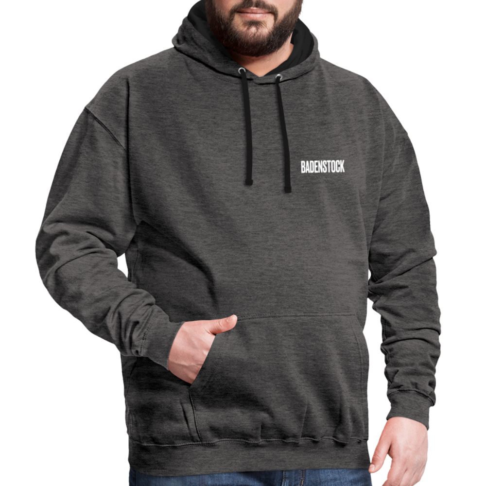 Badenstock Contrast Colour Hoodie (unisex) - charcoal/black