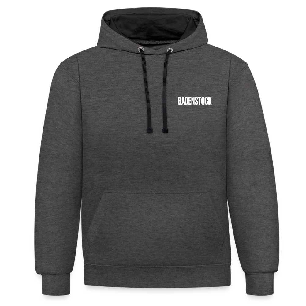 Badenstock Contrast Colour Hoodie (unisex) - charcoal/black