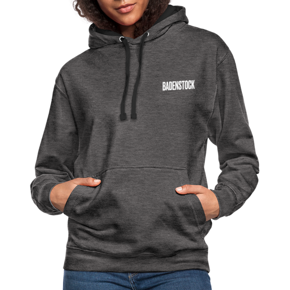 Badenstock Contrast Colour Hoodie (unisex) - charcoal/black