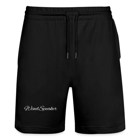 WindSpeaker Stanley/Stella Trainer Unisex Organic Jogging Shorts (white logo) - black