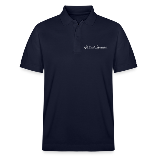 WindSpeaker Stanley/Stella PREPSTER Organic Unisex Polo Shirt (White logo) - navy