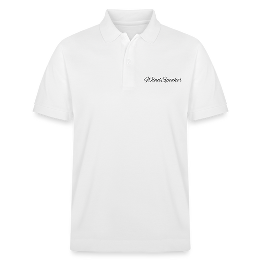 WindSpeaker Stanley/Stella PREPSTER Organic Unisex Polo Shirt (black logo) - white