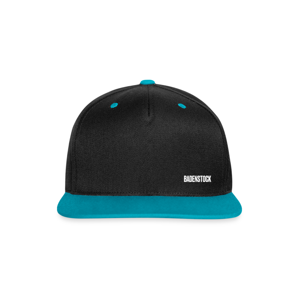 Badenstock Contrast Snapback Cap White logo front - black/teal