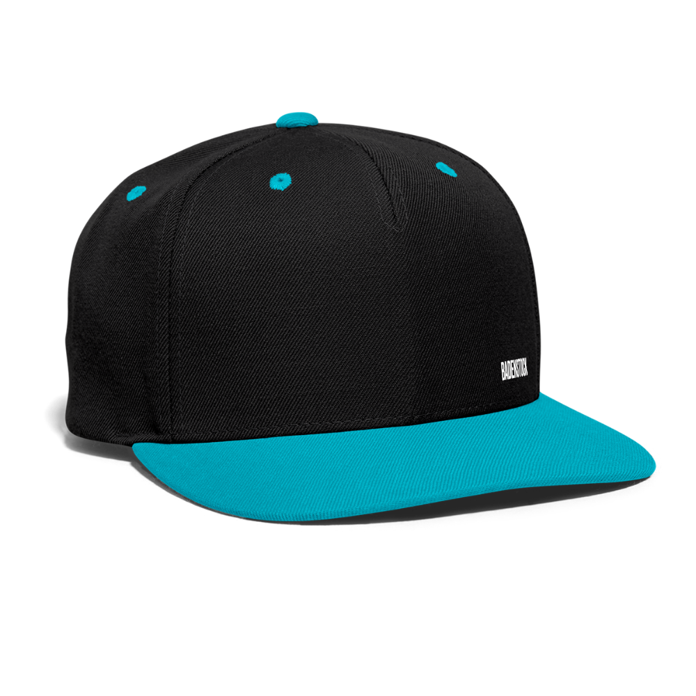 Badenstock Contrast Snapback Cap White logo front - black/teal